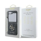 Guess Odinis 4G Metalinis logotipo dėklas, skirtas Samsung Galaxy Z Flip 6 - juodas