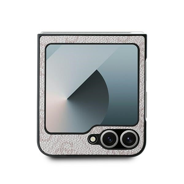 Guess Leather 4G Metal Logo dėklas Samsung Galaxy Z Flip 6 - Rožinis -- Samsung Galaxy Z Flip 6