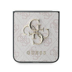 Guess Leather 4G Metal Logo dėklas Samsung Galaxy Z Flip 6 - Rožinis -- Samsung Galaxy Z Flip 6