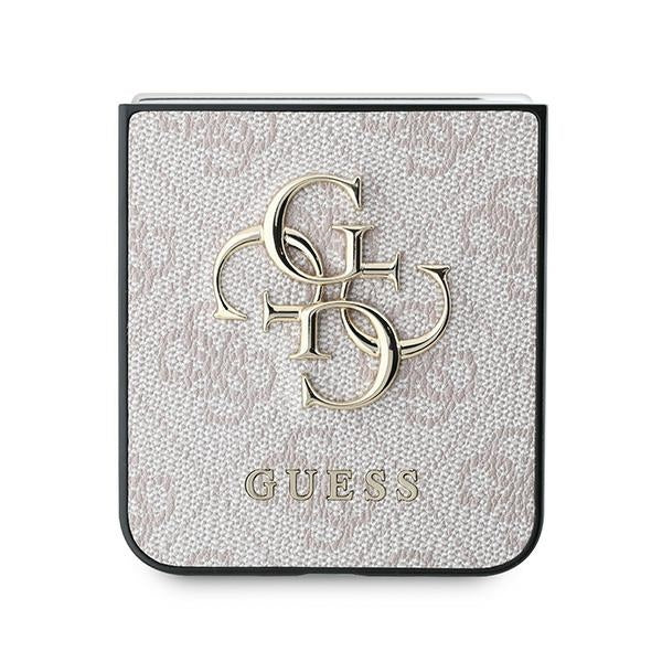 Guess Leather 4G Metal Logo dėklas Samsung Galaxy Z Flip 6 - Rožinis -- Samsung Galaxy Z Flip 6