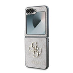 Guess Leather 4G Metal Logo dėklas Samsung Galaxy Z Flip 6 - Rožinis -- Samsung Galaxy Z Flip 6