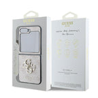Guess Leather 4G Metal Logo dėklas Samsung Galaxy Z Flip 6 - Rožinis -- Samsung Galaxy Z Flip 6