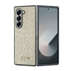 Guess 4G Glitter Script dėklas Z Fold6 – auksinis