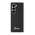 Guess 4G Glitter Script dėklas Galaxy Z Fold6 – juodas