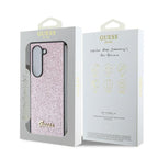 Guess 4G Glitter Script dėklas Samsung Galaxy Z Fold6 – rožinis