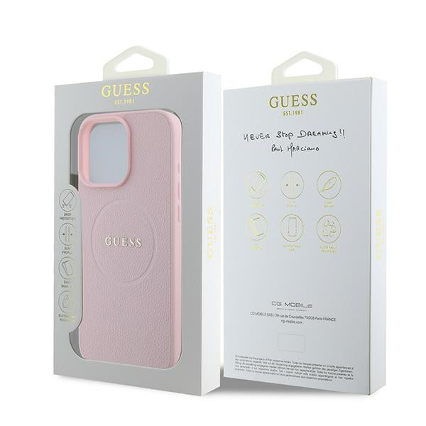 Guess MagSafe dėklas iPhone 15 Pro Max – rožinis