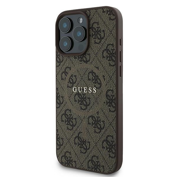 Guess MagSafe dėklas iPhone 16 Pro – rudas