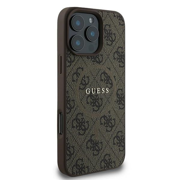 Guess MagSafe dėklas iPhone 16 Pro – rudas
