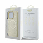 Guess MagSafe dėklas iPhone 16 Pro – auksinis