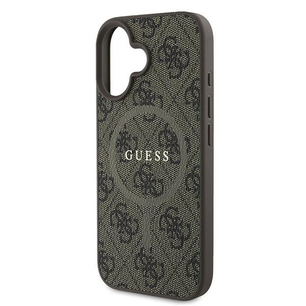 Guess MagSafe dėklas iPhone 16 Plus – rudas (4G Ring)