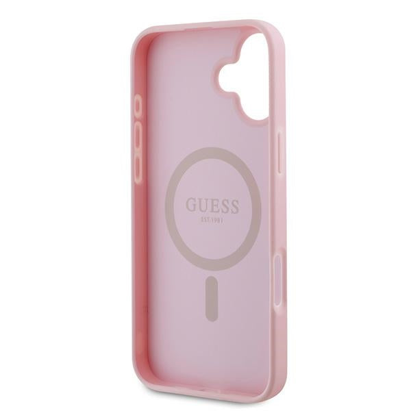 Guess MagSafe dėklas iPhone 16 Plus – rožinis