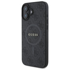 Guess 4G Ring Classic Logo MagSafe dėklas iPhone 16 - juodas -- iPhone 16