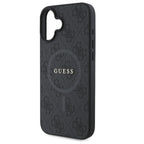 Guess 4G Ring Classic Logo MagSafe dėklas iPhone 16 - juodas -- iPhone 16