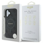 Guess 4G Ring Classic Logo MagSafe dėklas iPhone 16 - juodas -- iPhone 16