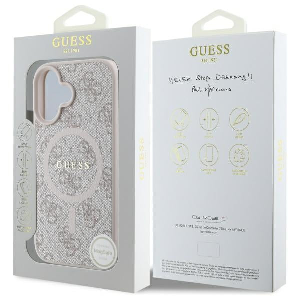 Guess MagSafe dėklas iPhone 16 – rožinis