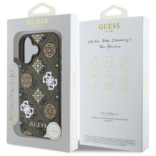 Guess MagSafe dėklas iPhone 16 6.1 – rudas -- iPhone 16