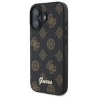 Guess Peony Script MagSafe dėklas iPhone 16 – juodas