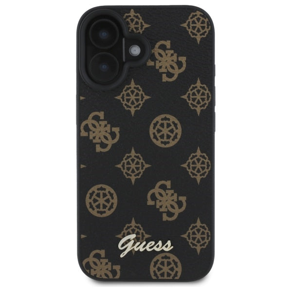 Guess Peony Script MagSafe dėklas iPhone 16 – juodas