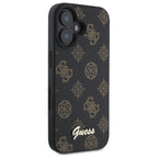 Guess Peony Script MagSafe dėklas iPhone 16 – juodas