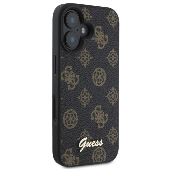 Guess Peony Script MagSafe dėklas iPhone 16 – juodas