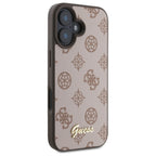 Guess Peony Script MagSafe dėklas iPhone 16 – rudas