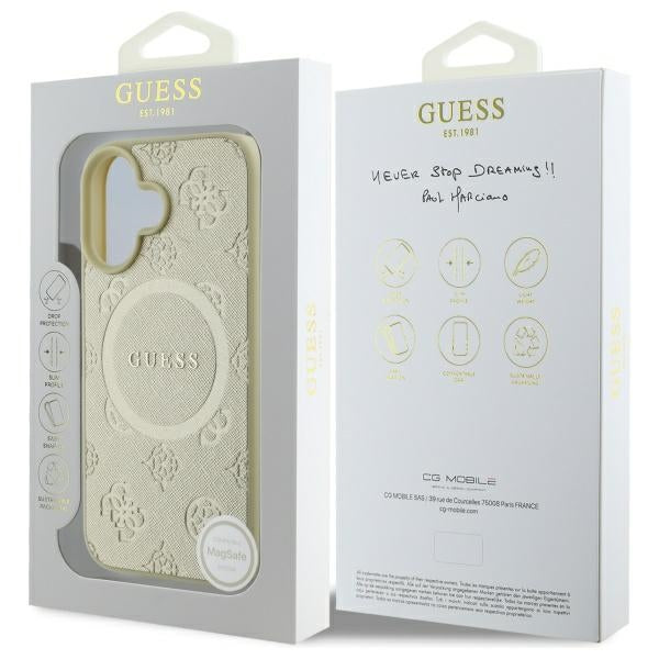 Guess MagSafe dėklas iPhone 16 (6,1") – auksinis