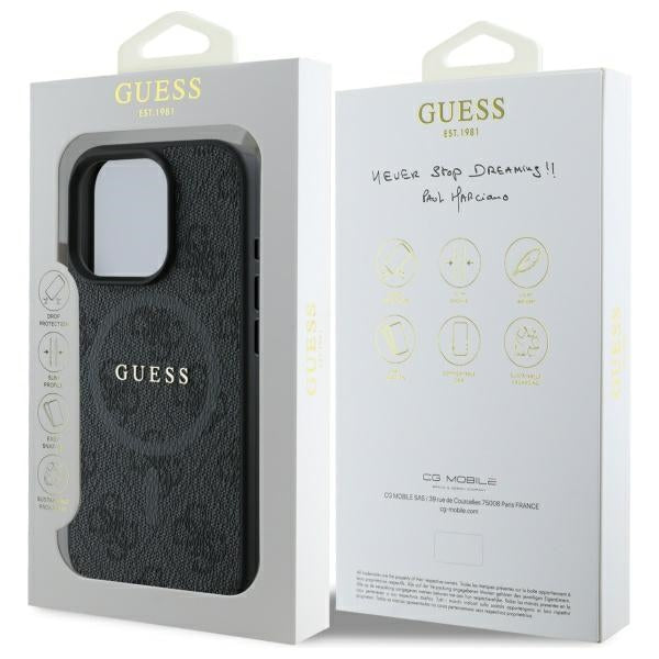 Guess MagSafe dėklas iPhone 16 Pro Max – juodas