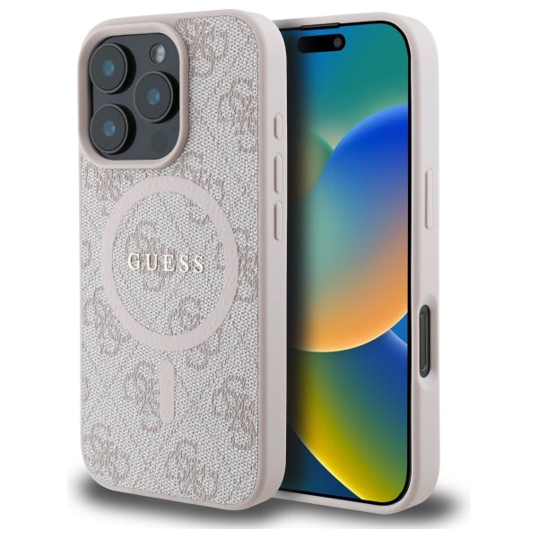 Guess MagSafe dėklas iPhone 16 Pro Max – rožinis