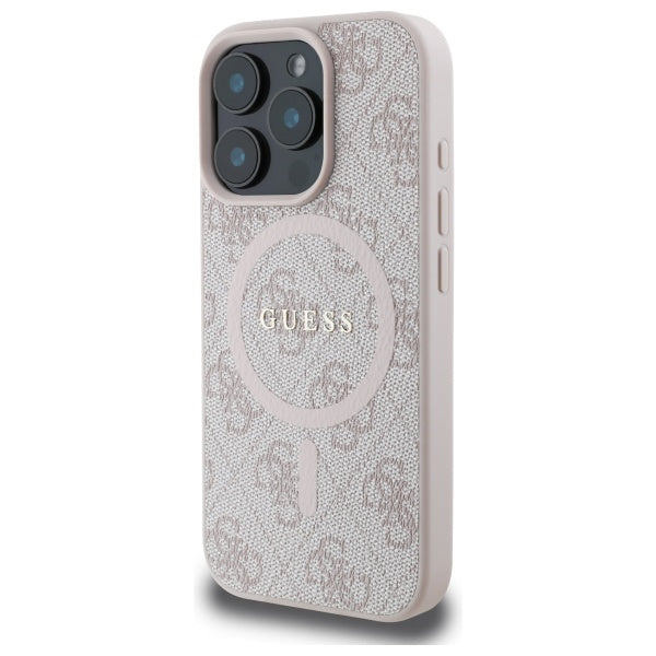 Guess MagSafe dėklas iPhone 16 Pro Max – rožinis