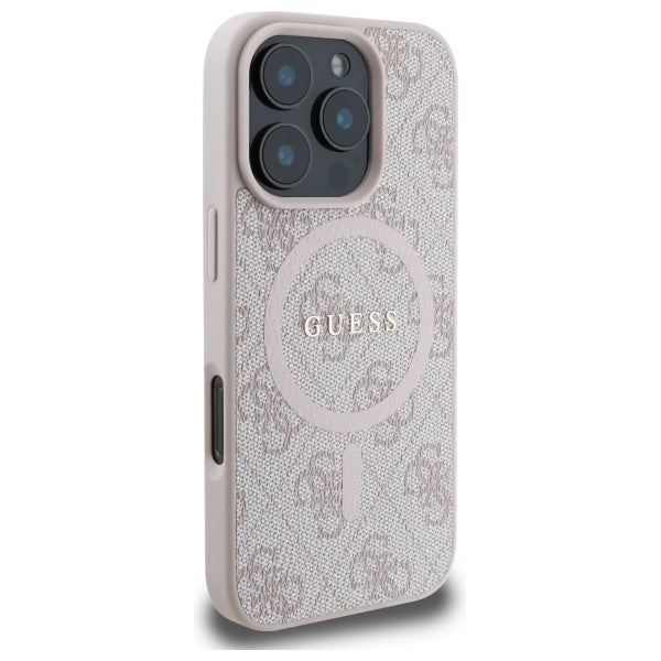 Guess MagSafe dėklas iPhone 16 Pro Max – rožinis
