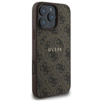 Guess 4G Ring Classic Logo MagSafe Dėklas, skirtas iPhone 16 Pro Max - ruda