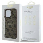 Guess 4G Ring Classic Logo MagSafe Dėklas, skirtas iPhone 16 Pro Max - ruda