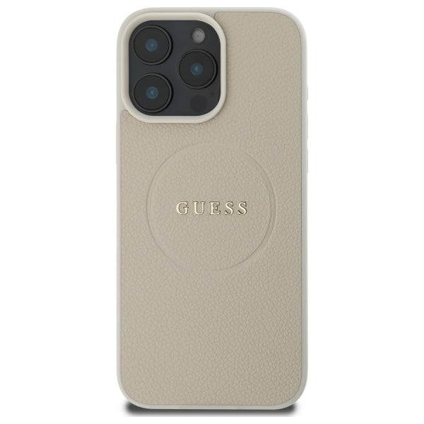 Guess MagSafe dėklas iPhone 16 Pro Max – smėlinis