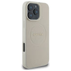 Guess MagSafe dėklas iPhone 16 Pro Max – smėlinis