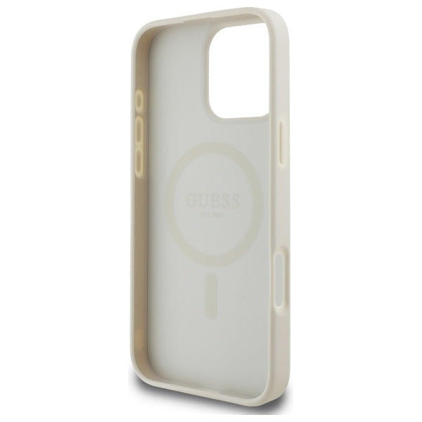 Guess MagSafe dėklas iPhone 16 Pro Max – smėlinis