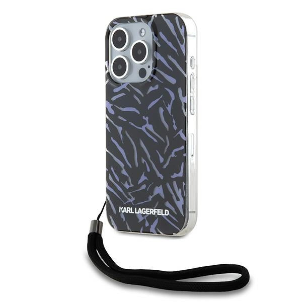 Karl Lagerfeld zebra dėklas iPhone 15 Pro Max – violetinis