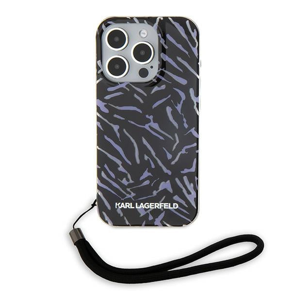 Karl Lagerfeld zebra dėklas iPhone 15 Pro Max – violetinis