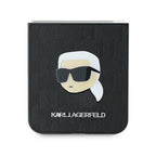 Karl Lagerfeld Saffiano monograminis dėklas, skirtas Samsung Galaxy Z Flip 6 – juodas