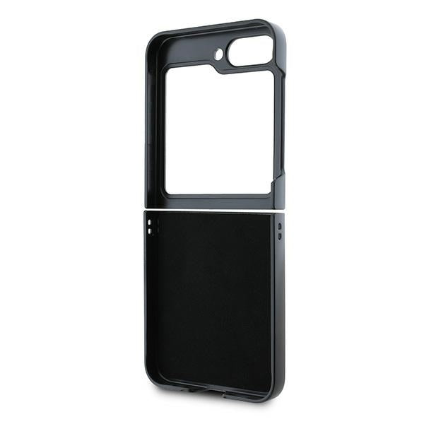 Karl Lagerfeld Saffiano monograminis dėklas, skirtas Samsung Galaxy Z Flip 6 – juodas