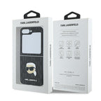 Karl Lagerfeld Saffiano monograminis dėklas, skirtas Samsung Galaxy Z Flip 6 – juodas