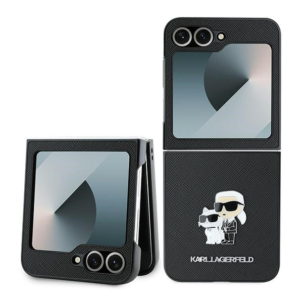 Karl Lagerfeld Saffiano dėklas Galaxy Z Flip6 – juodas -- Samsung Galaxy Z Flip 6