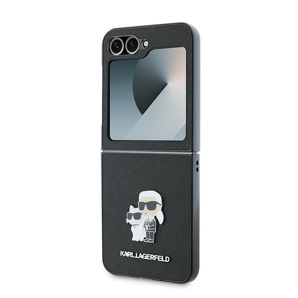 Karl Lagerfeld Saffiano dėklas Galaxy Z Flip6 – juodas -- Samsung Galaxy Z Flip 6