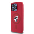 Karl Lagerfeld silikoninis MagSafe dėklas iPhone 15 Pro – raudonas