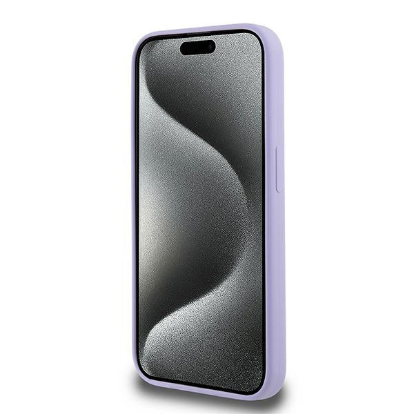 Karl Lagerfeld silikoninis MagSafe dėklas iPhone 15 Pro – violetinis