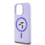 Karl Lagerfeld silikoninis MagSafe dėklas iPhone 15 Pro – violetinis