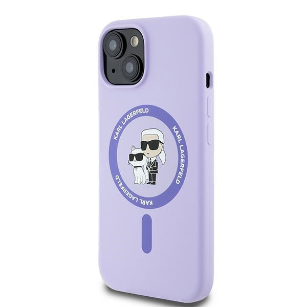 Karl Lagerfeld MagSafe dėklas iPhone 15 – violetinis