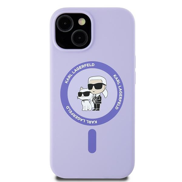 Karl Lagerfeld MagSafe dėklas iPhone 15 – violetinis
