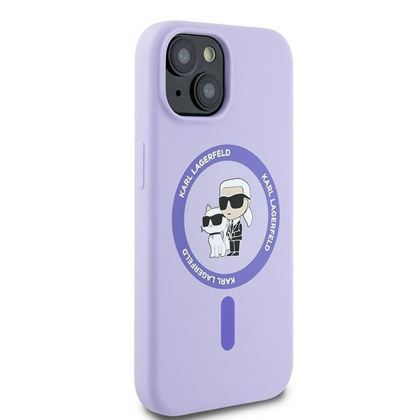 Karl Lagerfeld MagSafe dėklas iPhone 15 – violetinis