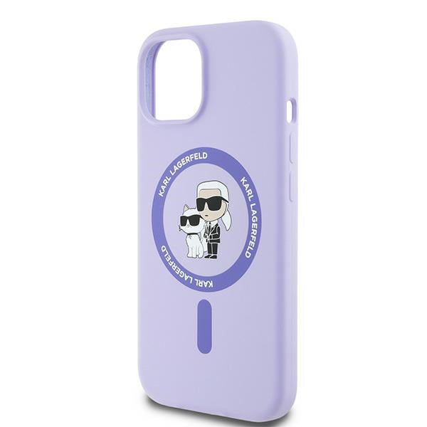 Karl Lagerfeld MagSafe dėklas iPhone 15 – violetinis