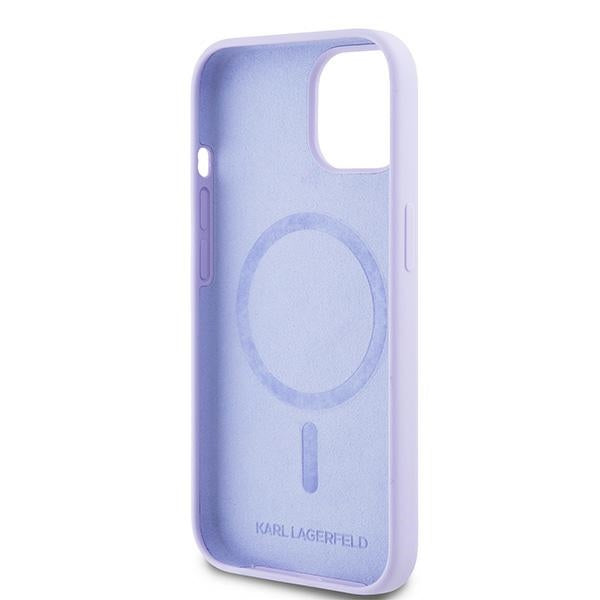 Karl Lagerfeld MagSafe dėklas iPhone 15 – violetinis